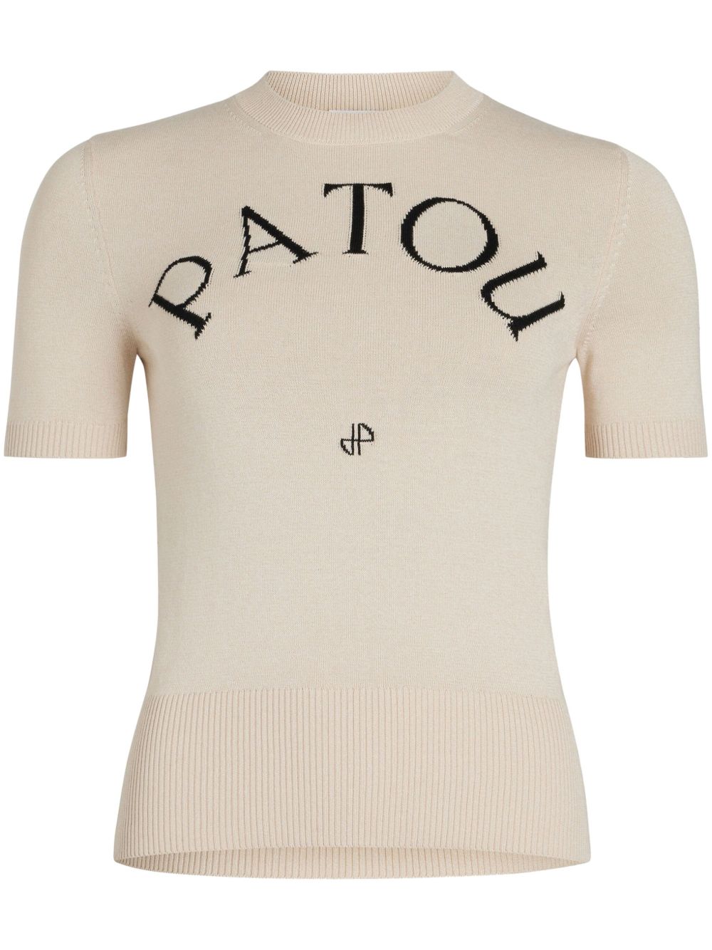 Patou logo提花针织上衣 - 中性色