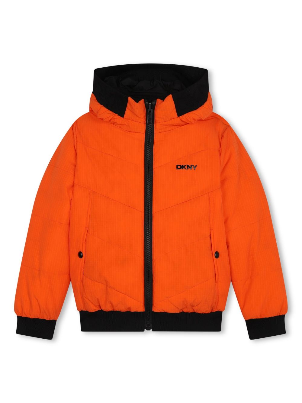 Dkny Kids 双面蓬松夹克 - 黑色