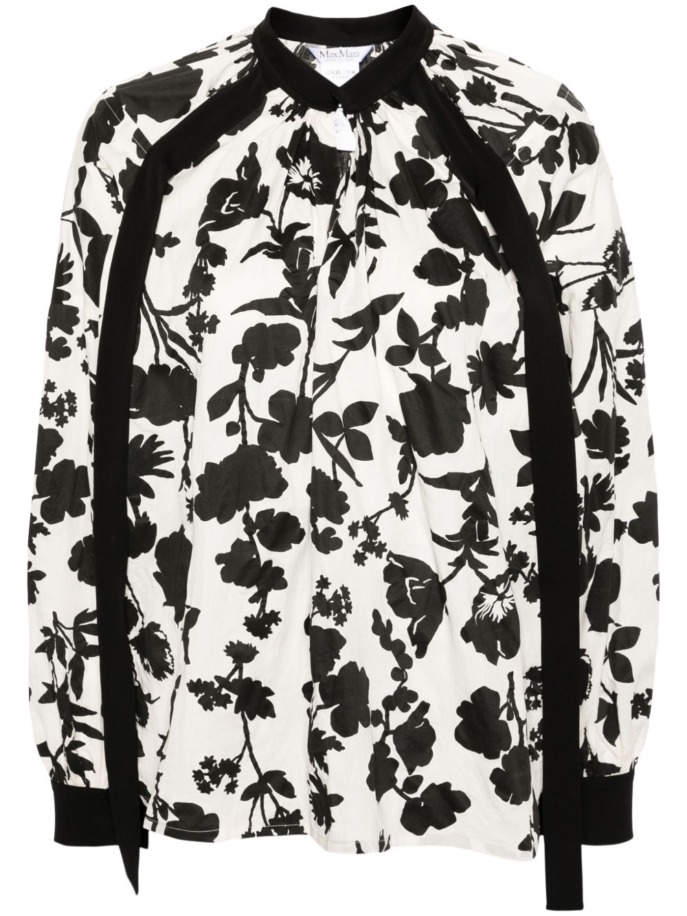 Max Mara Gaetana 花卉印花棉罩衫 - 白色