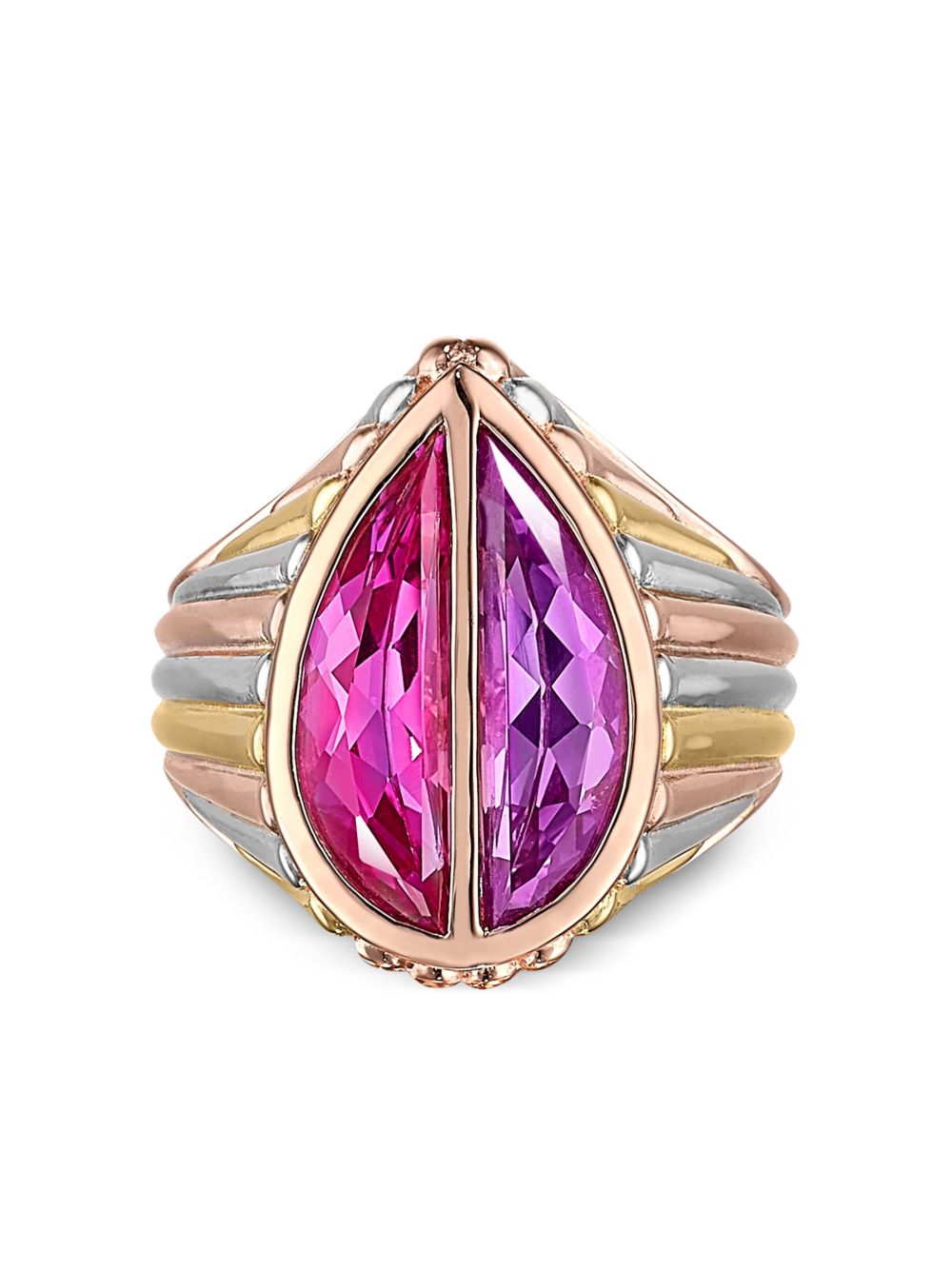 Anabela Chan 18K镀金纯银 Amethyst Pear Signet 戒指 - 粉色