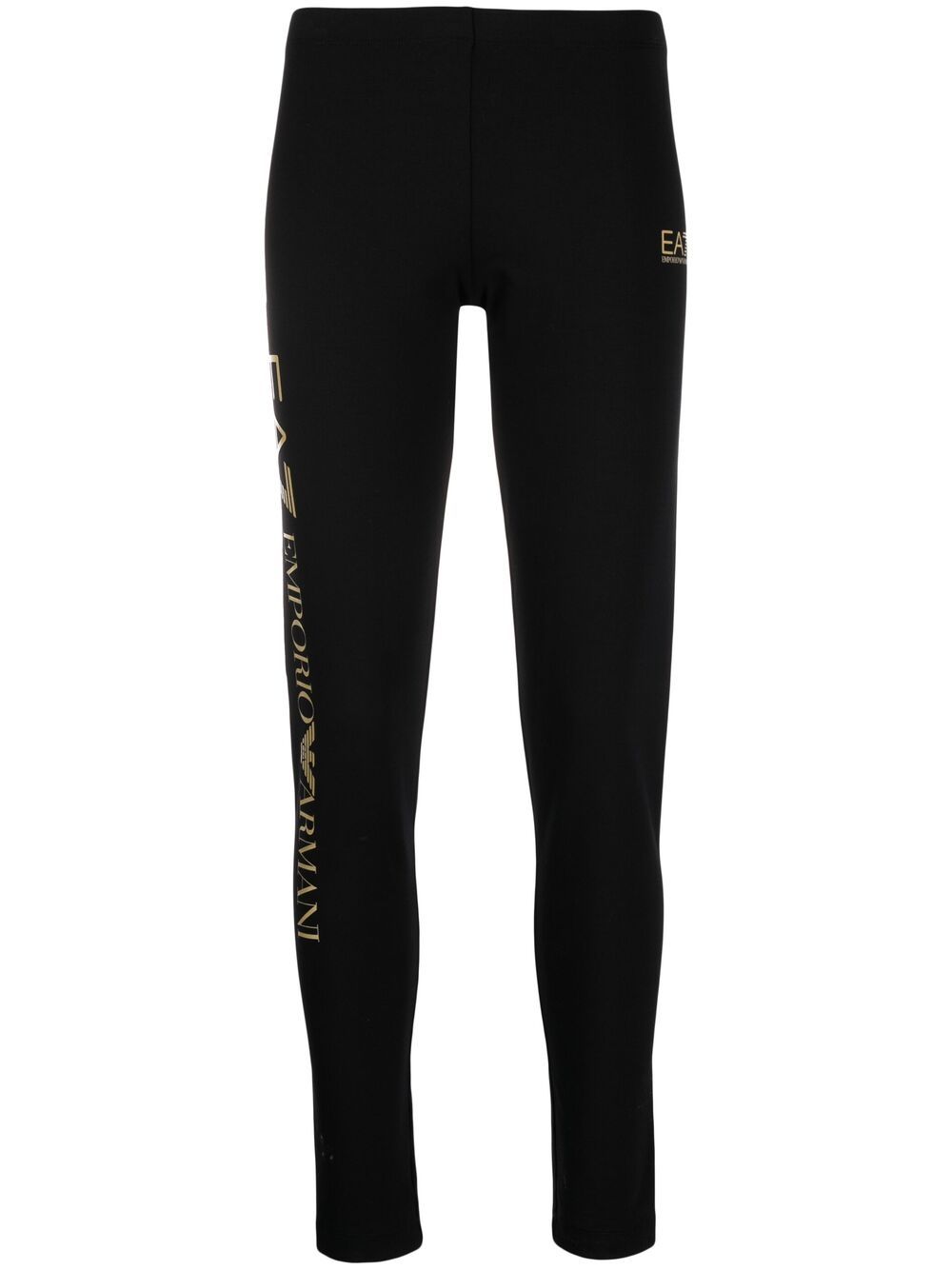 Ea7 Emporio Armani logo印花打底裤 - 黑色
