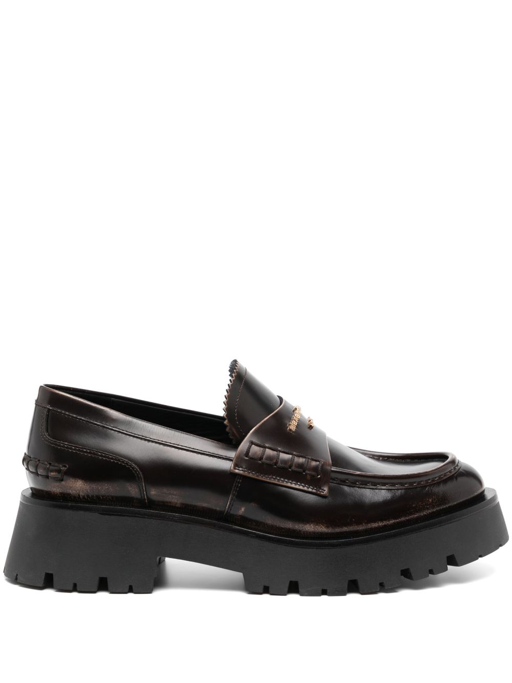 Alexander Wang Carter 皮质乐福鞋（4.5厘米） - 褐色