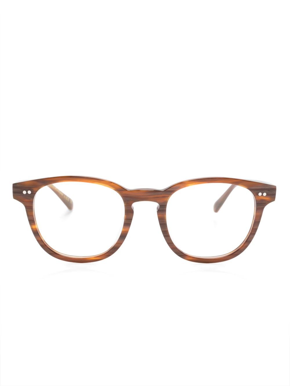 Oliver Peoples 圆框眼镜 - 褐色