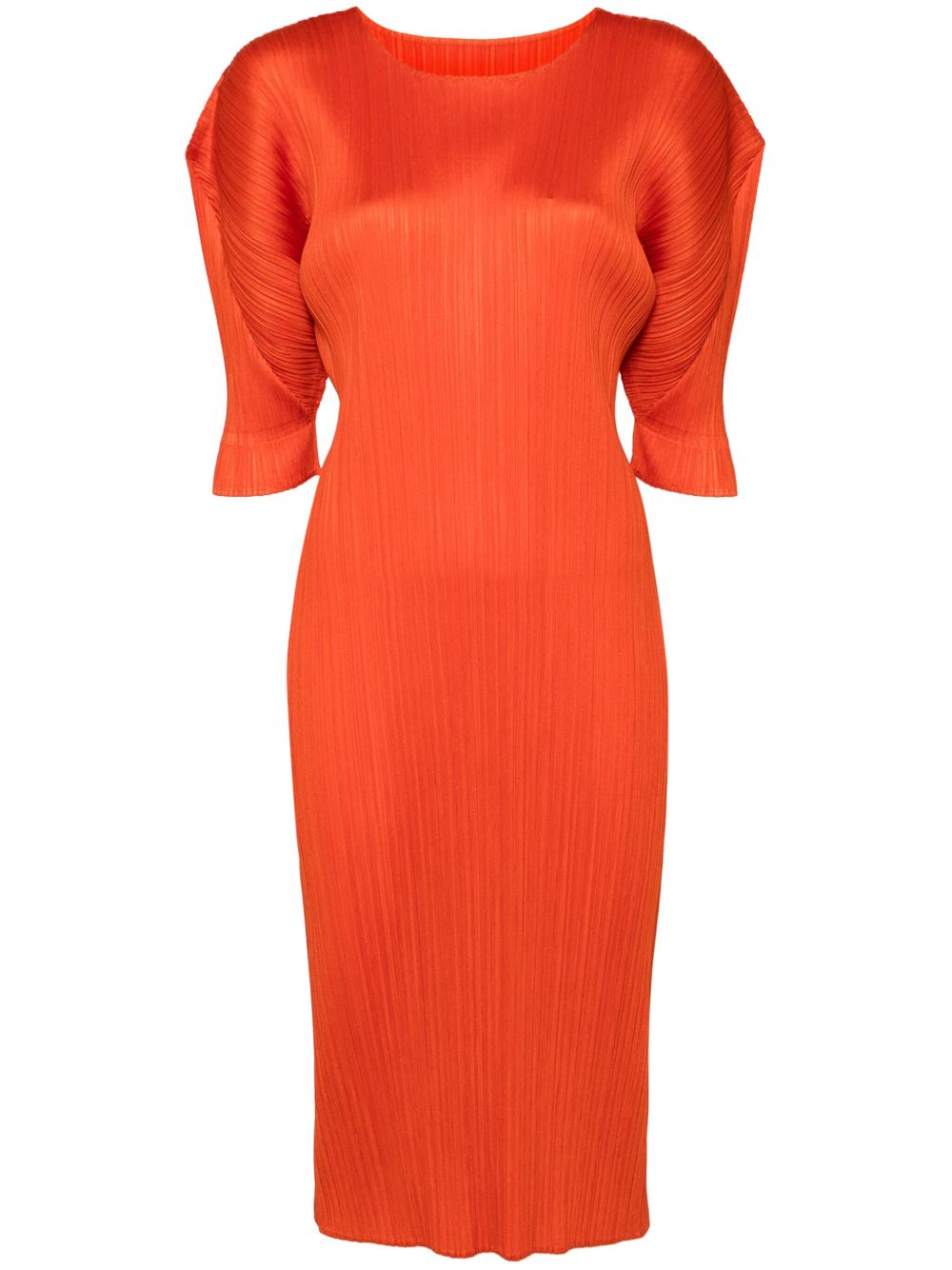 Pleats Please Issey Miyake Monthly Colors: July 中长连衣裙 - 橘色
