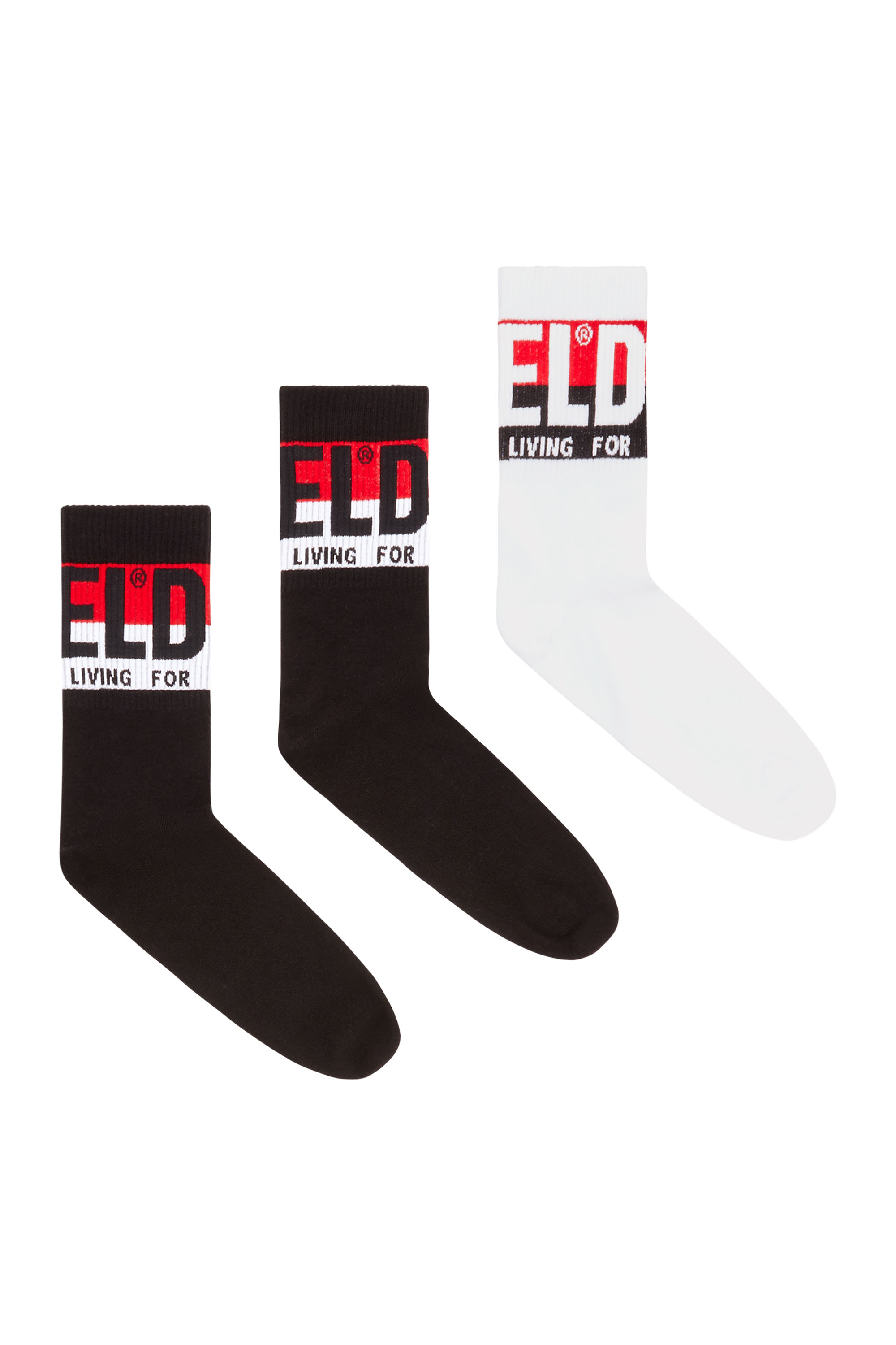 Diesel - 3-pack of socks with logo cuffs - Socks - Man - Multicolor