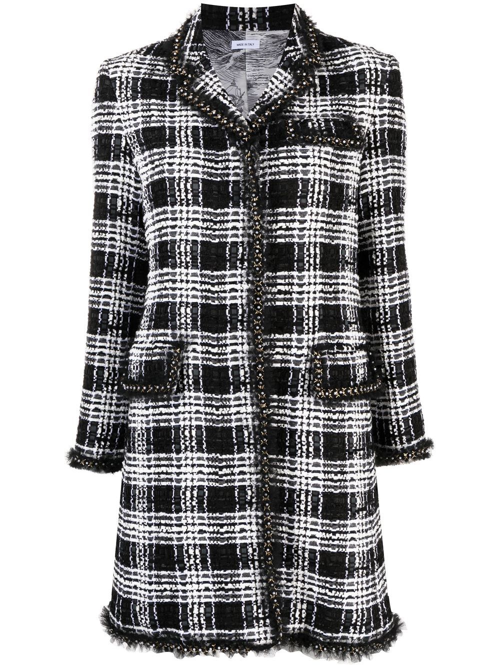 Thom Browne Chesterfield 粗花呢中长连衣裙 - 黑色