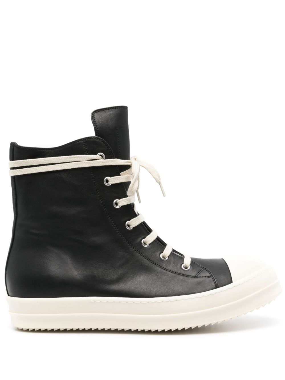 Rick Owens 拉链高帮运动鞋 - 黑色