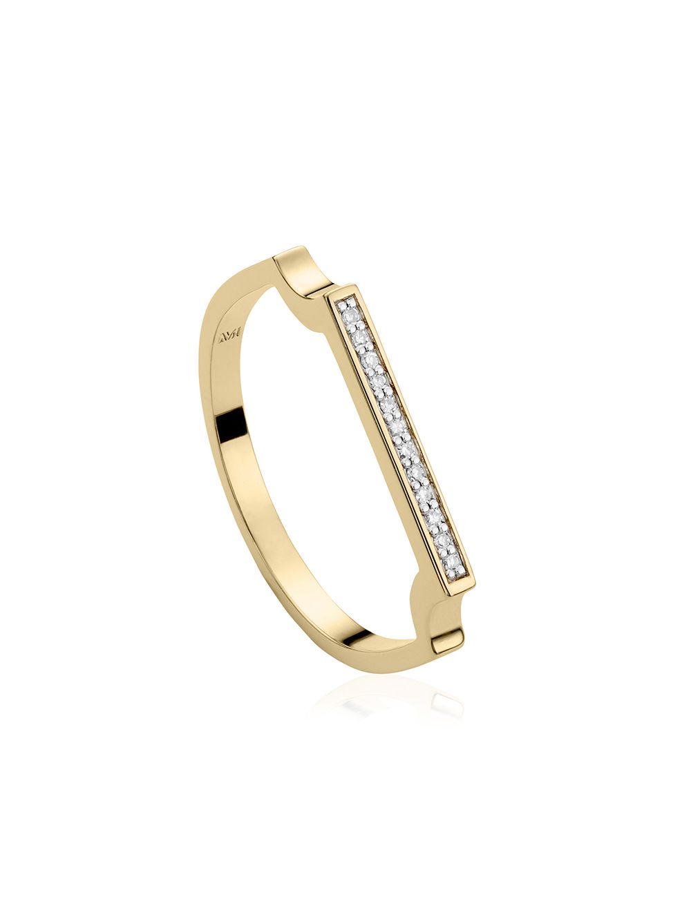 Monica Vinader Signature Thin Diamond 戒指 - 金色