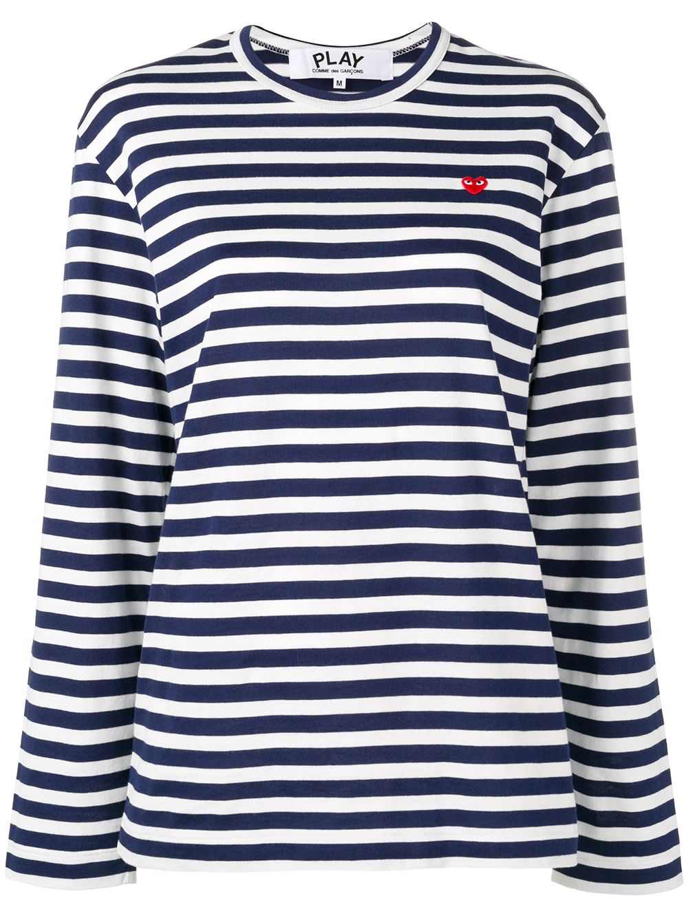 Comme Des Garçons Play 条纹长袖T恤 - 蓝色