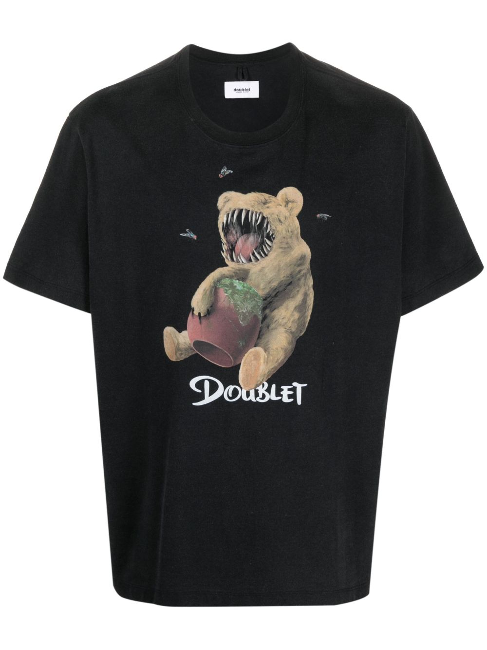 Doublet 图案印花棉T恤 - 黑色