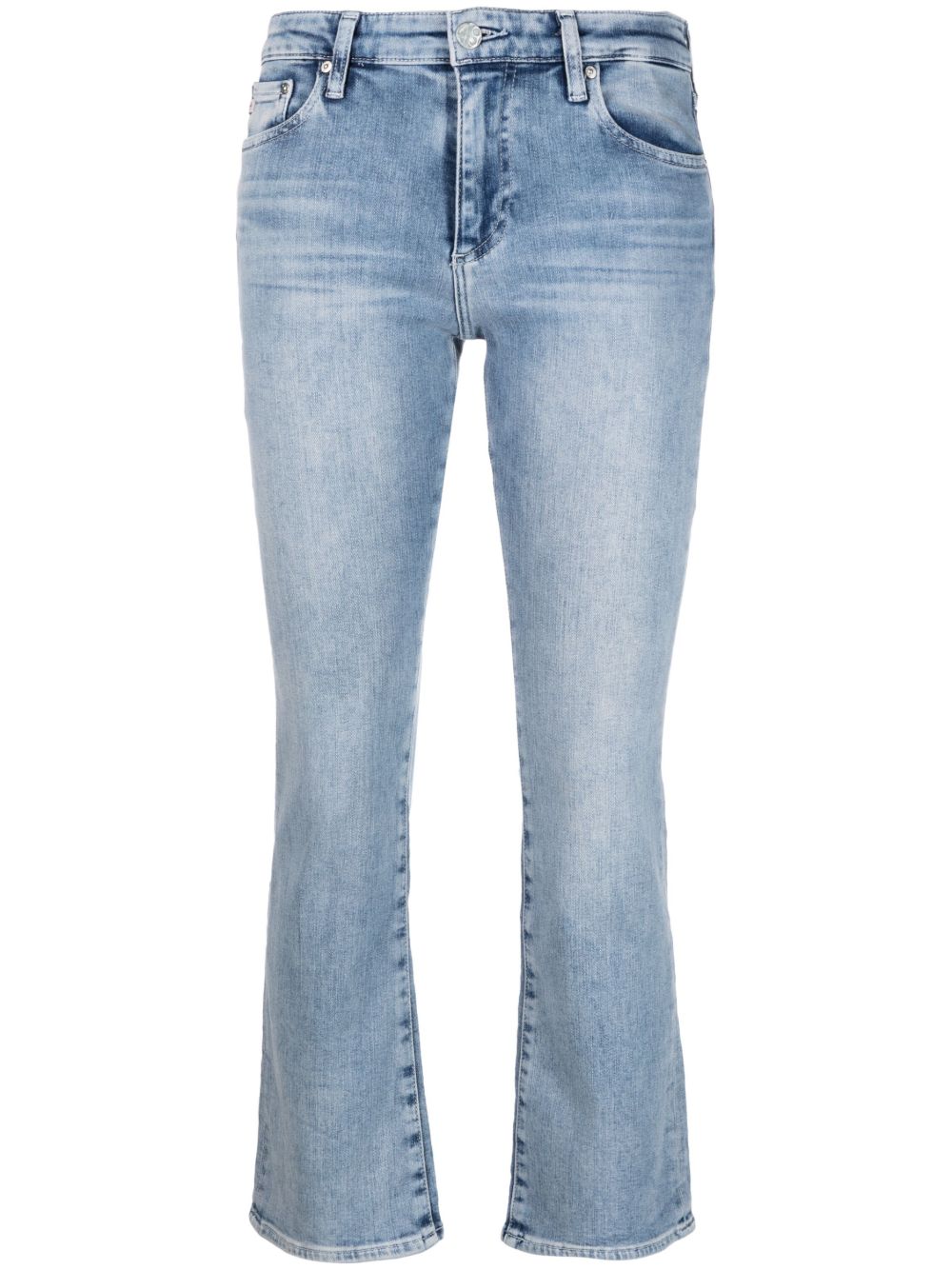 AG Jeans 标贴中腰牛仔裤 - 蓝色