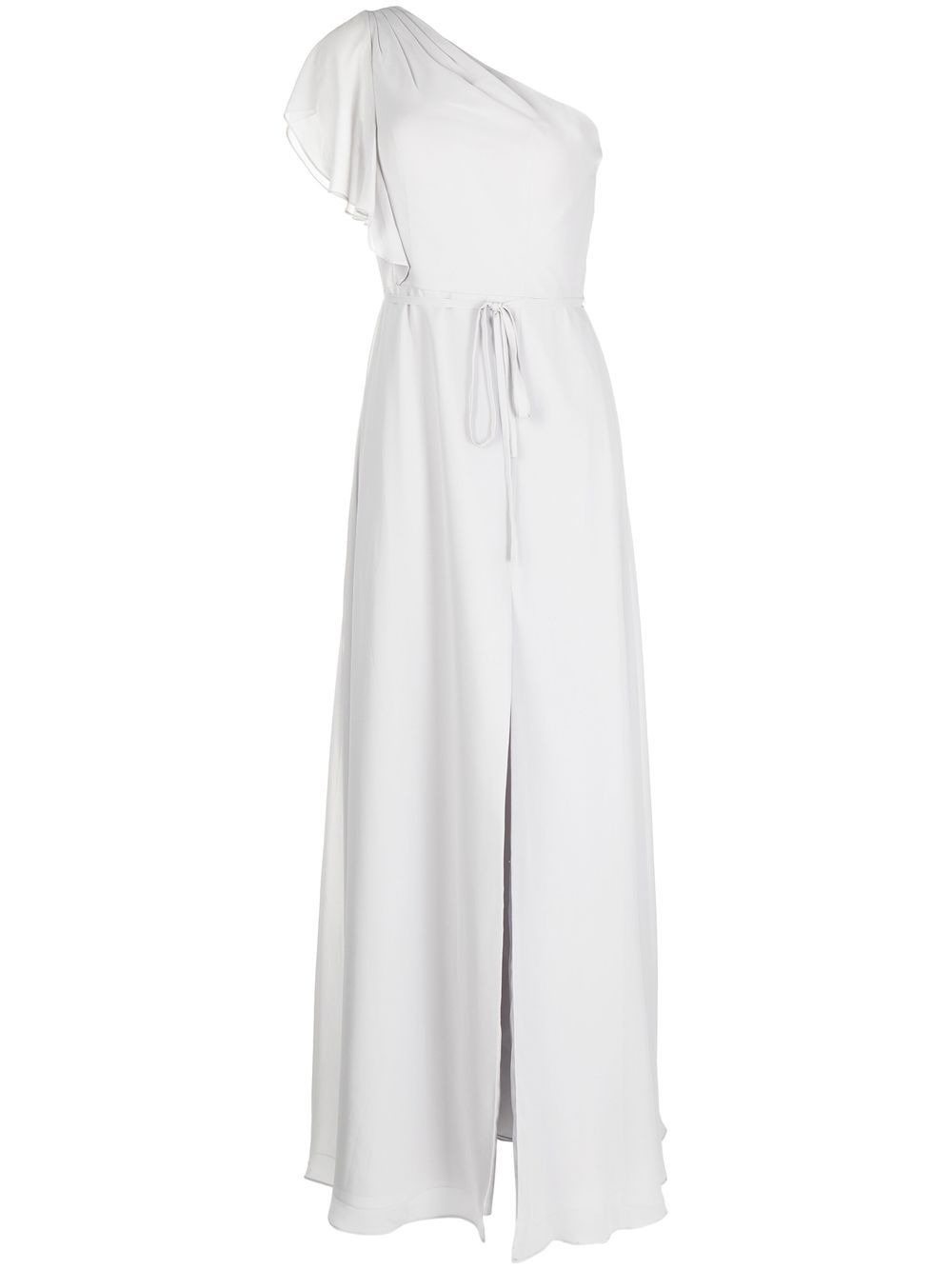 Marchesa Notte Bridesmaids 束腰单肩连衣裙 - 灰色