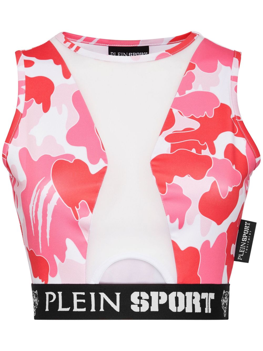 Plein Sport 迷彩印花拼接短款上衣 - 粉色
