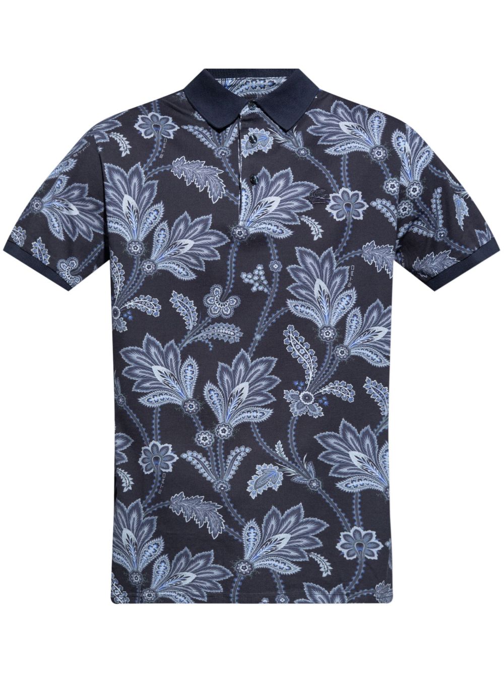 ETRO 植物印花棉衬衫 - 蓝色