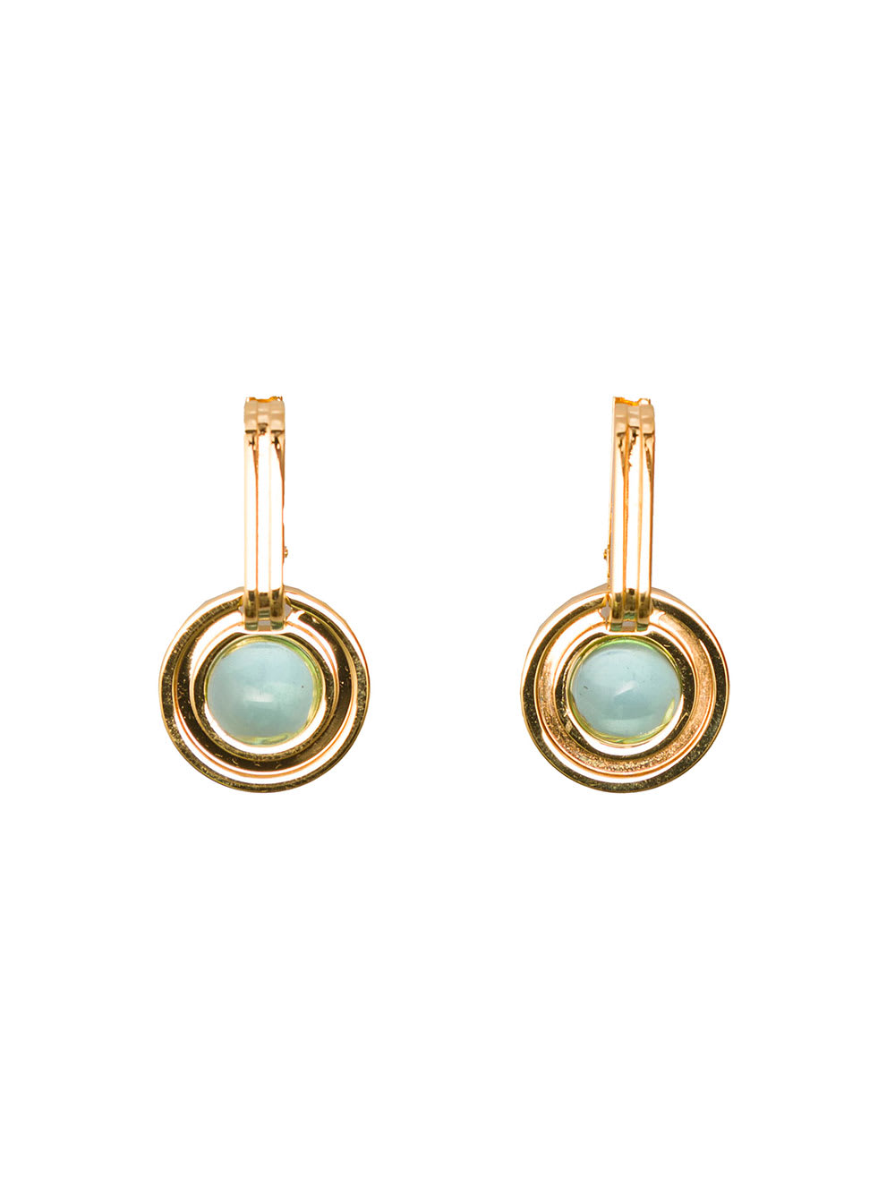 Sophia Gold Plated Brass Earrings With Stone Leda Madera Woman