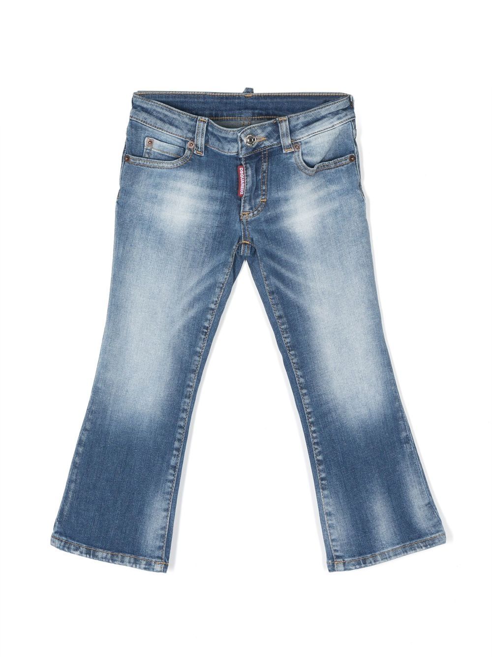 DSQUARED2 KIDS 经典五口袋水洗牛仔裤 - 蓝色