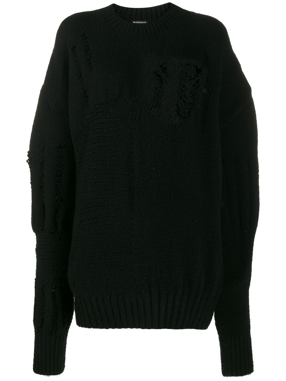 Ann Demeulemeester 仿旧效果毛衣 - 黑色