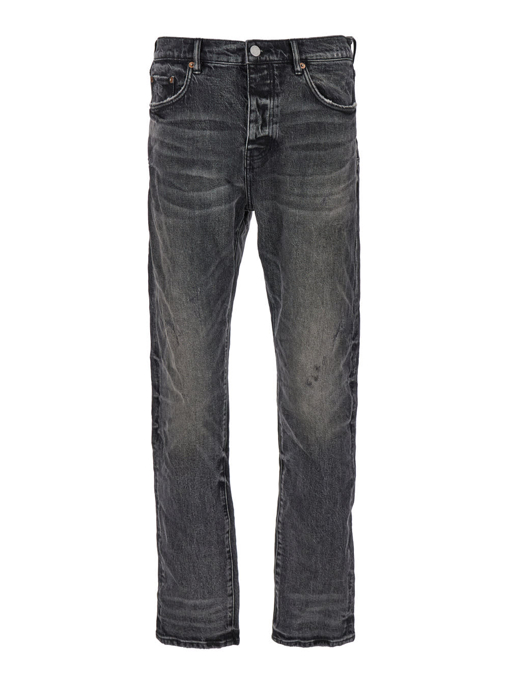 Purple Brand Black Straight Five Pocket Jeans In Stretch Cotton Denim Man