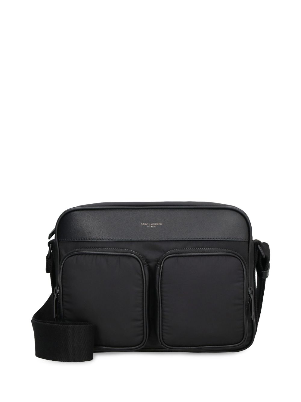 Saint Laurent logo印花单肩包 - 黑色