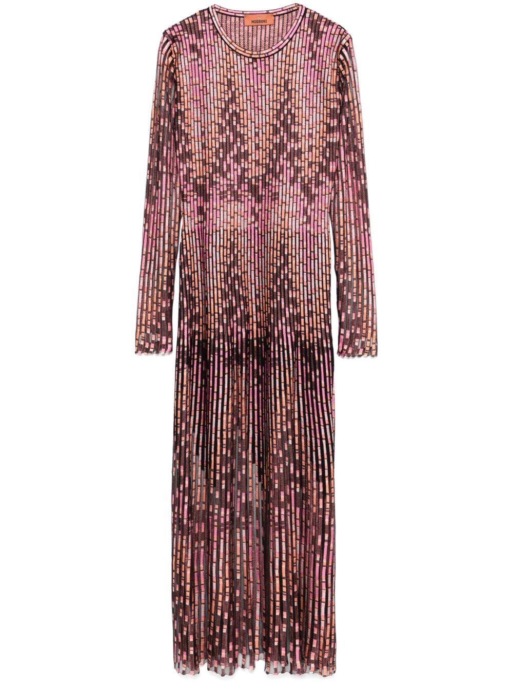Missoni Z字形图案中长连衣裙 - 粉色