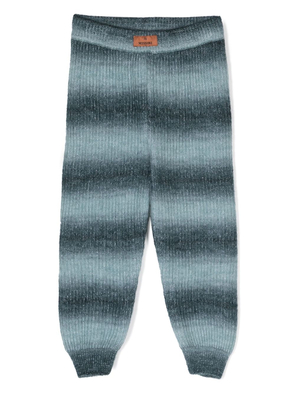 Missoni Kids 渐变色效果条纹针织长裤 - 灰色