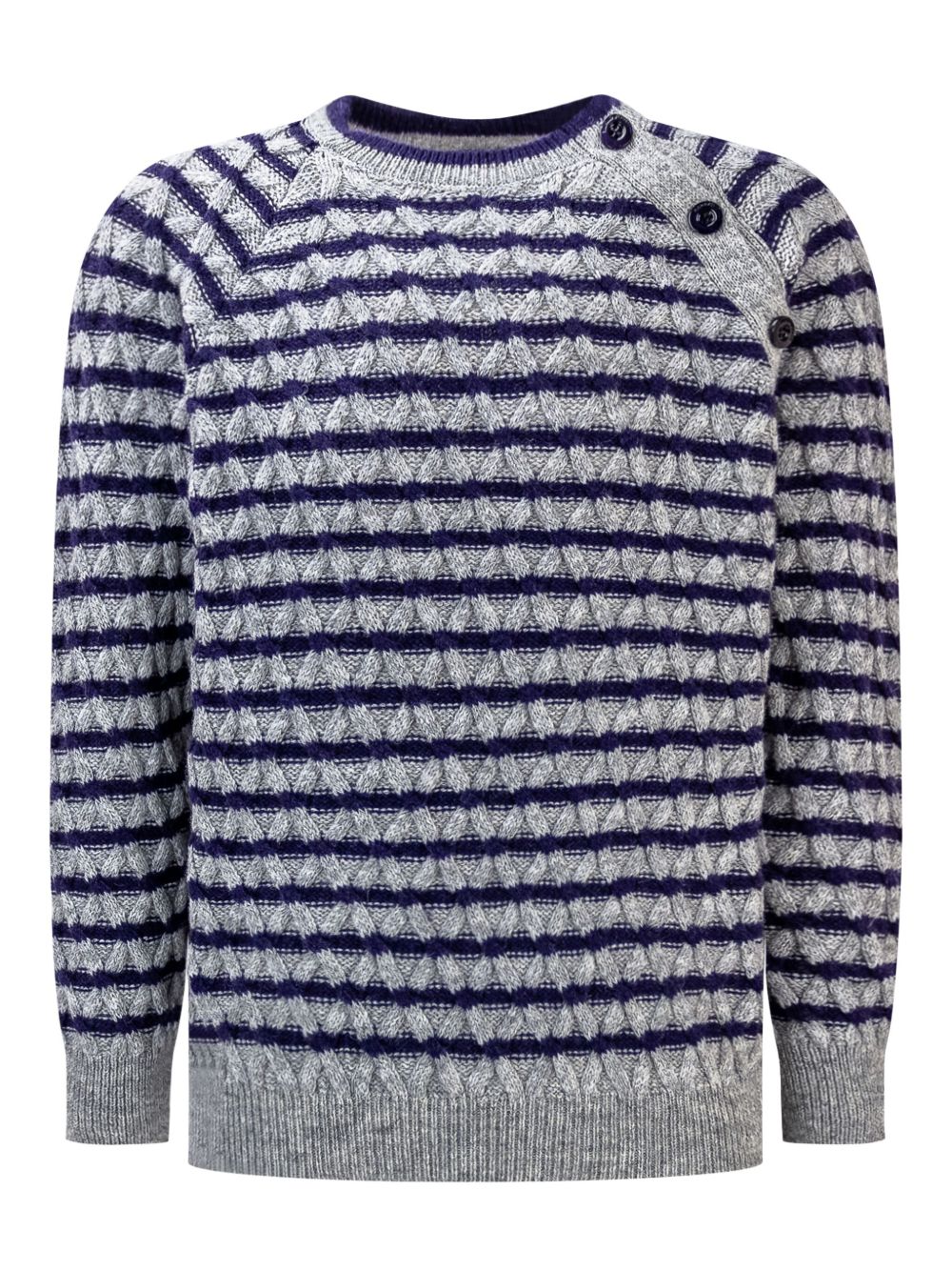 Emporio Armani Kids 条纹毛衣 - 灰色