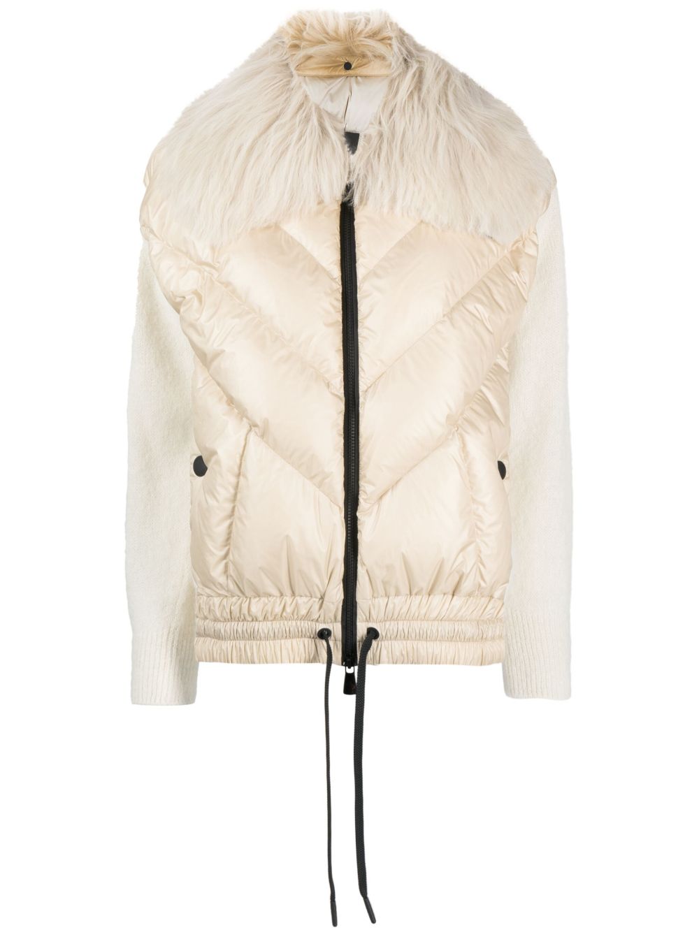 Moncler Grenoble 拼接针织羽绒夹克 - 中性色
