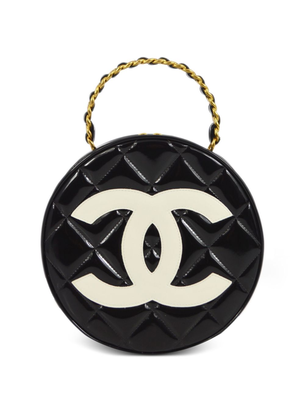 CHANEL Pre-Owned CC 菱纹绗缝化妆包（1995年典藏款） - 黑色