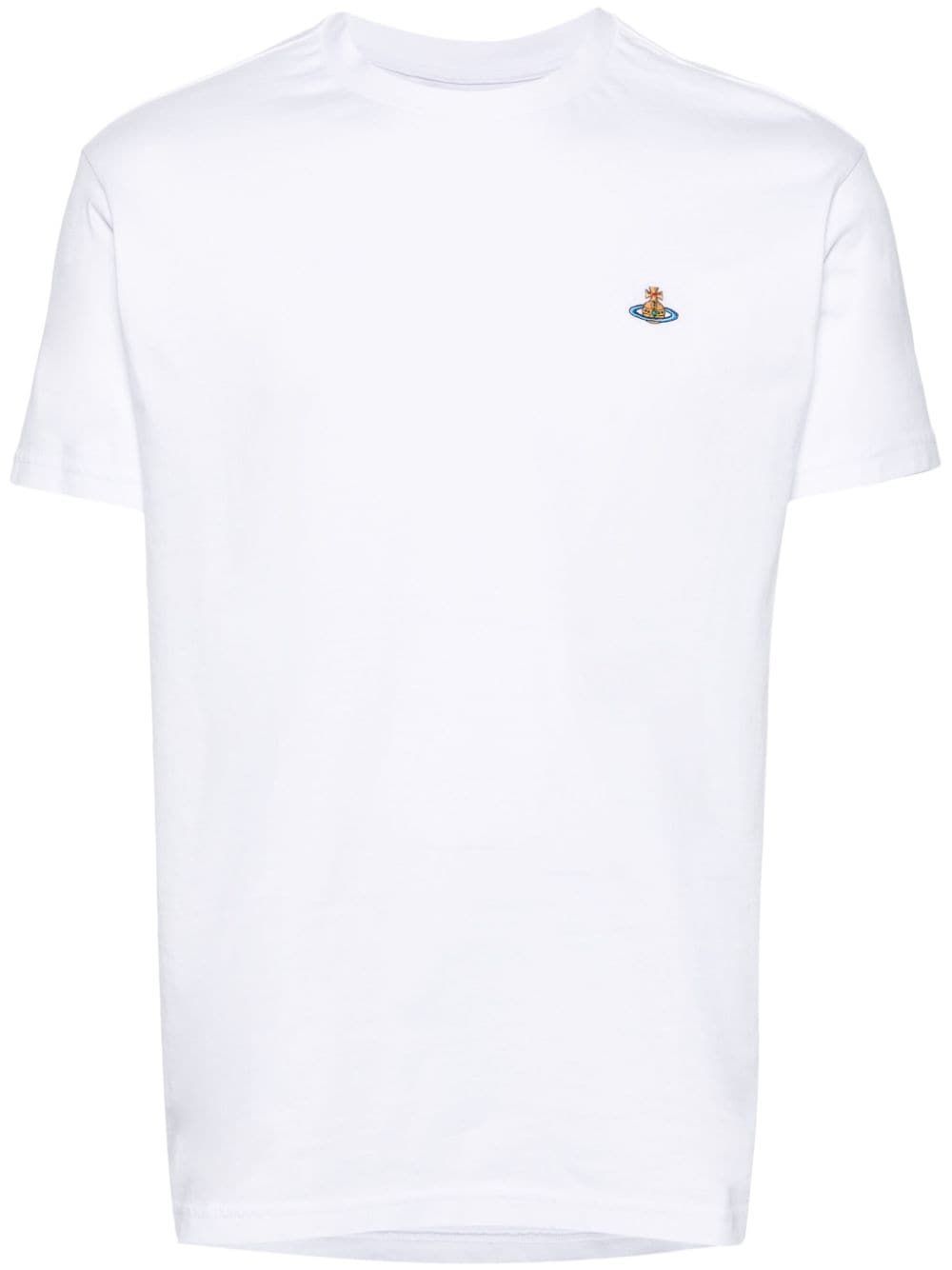 Vivienne Westwood logo刺绣棉T恤 - 白色