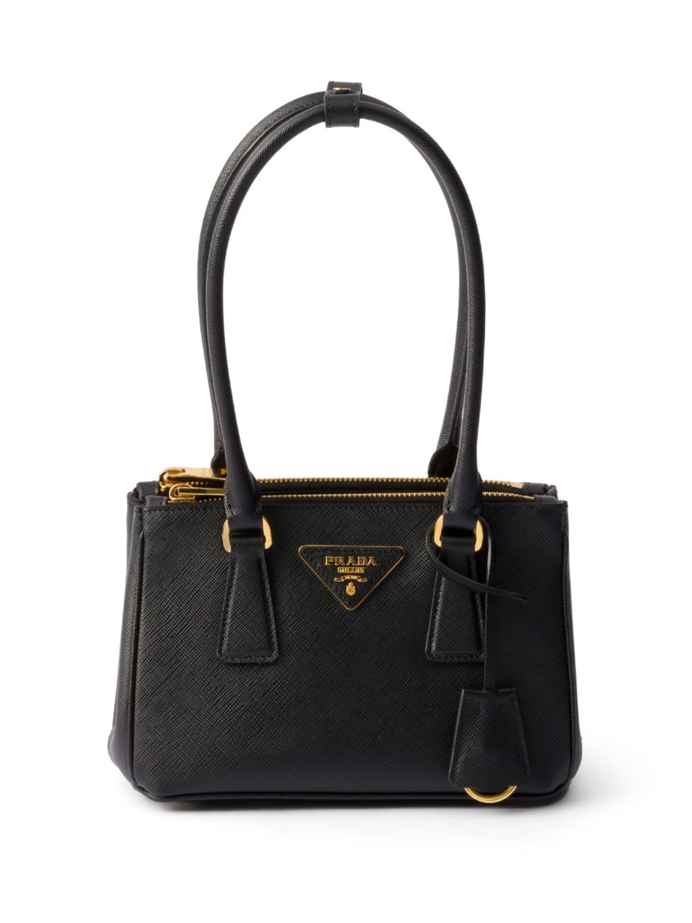 Prada Galleria Saffiano 皮质迷你包 - 黑色