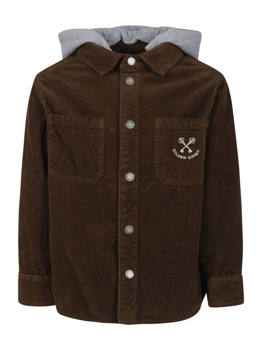 Golden Goose Kids logo印花衬衫 - 褐色