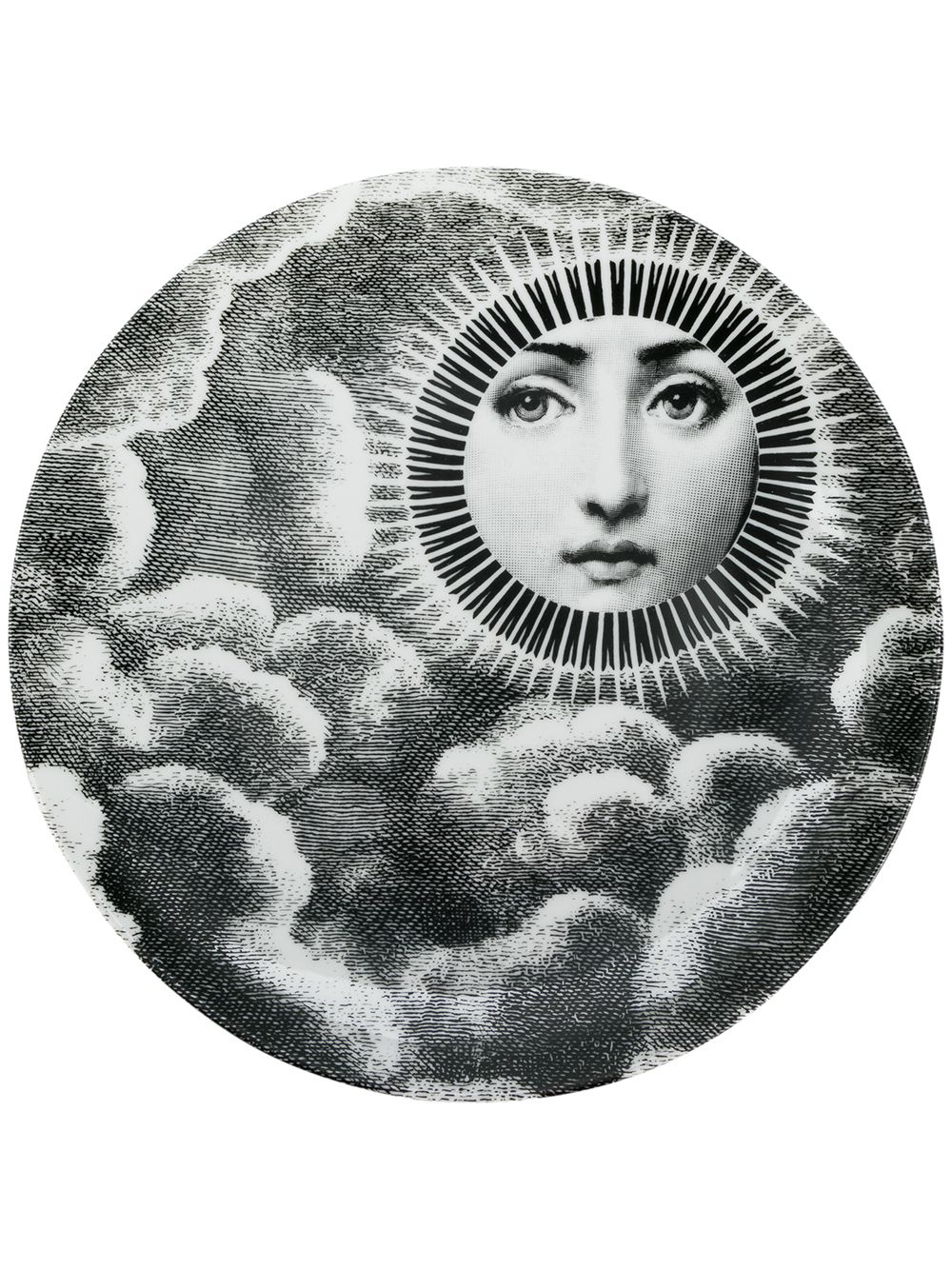 Fornasetti 脸印花盘 - 白色