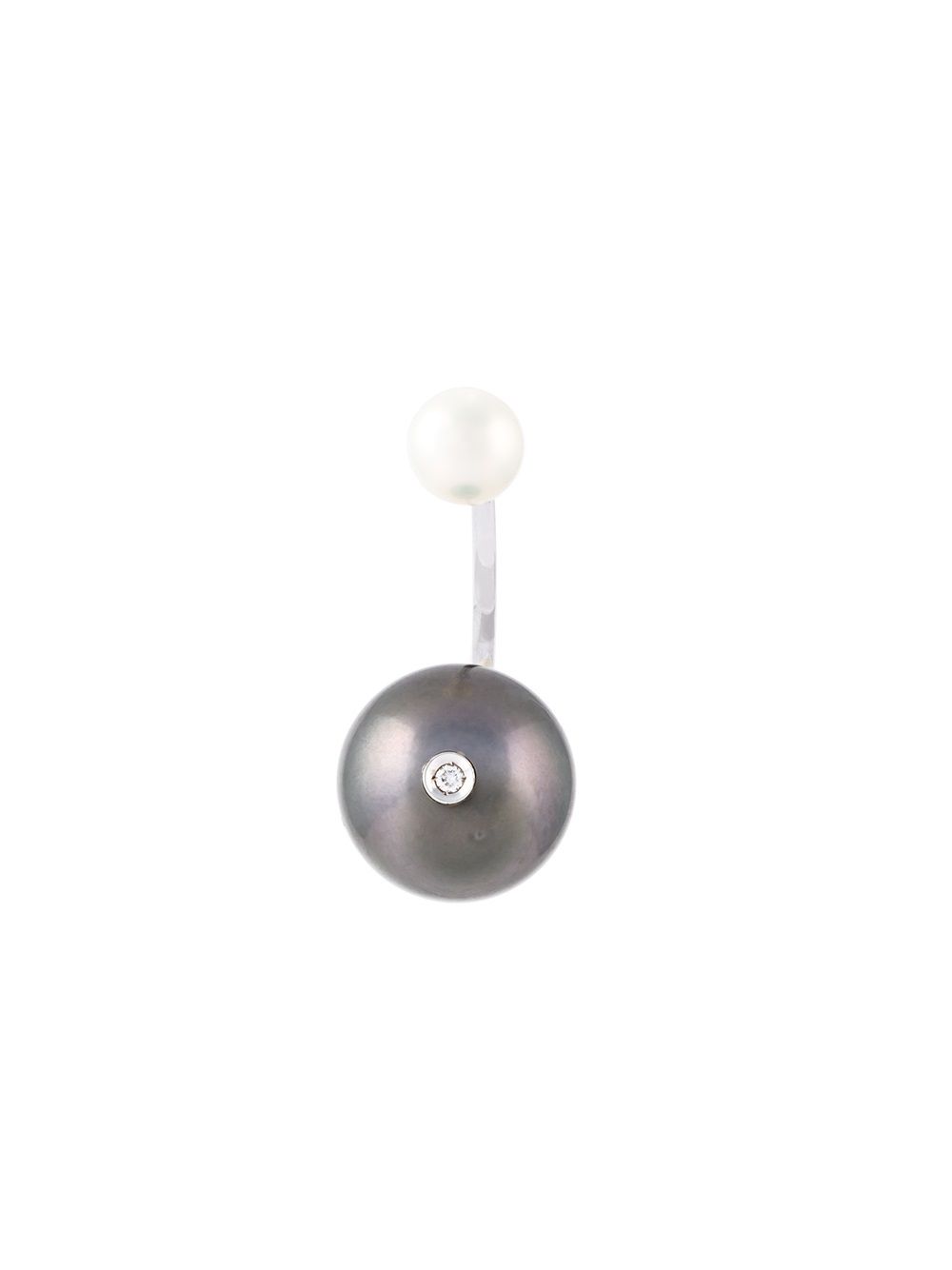 Delfina Delettrez 'Pearl piercing'钻石耳环 - 灰色