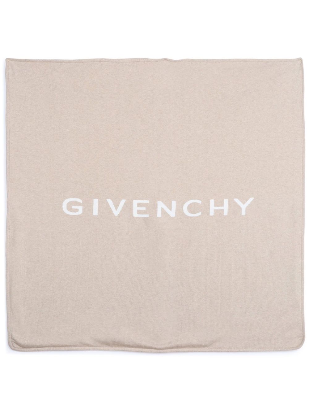 Givenchy Kids logo提花方形盖毯 - 中性色