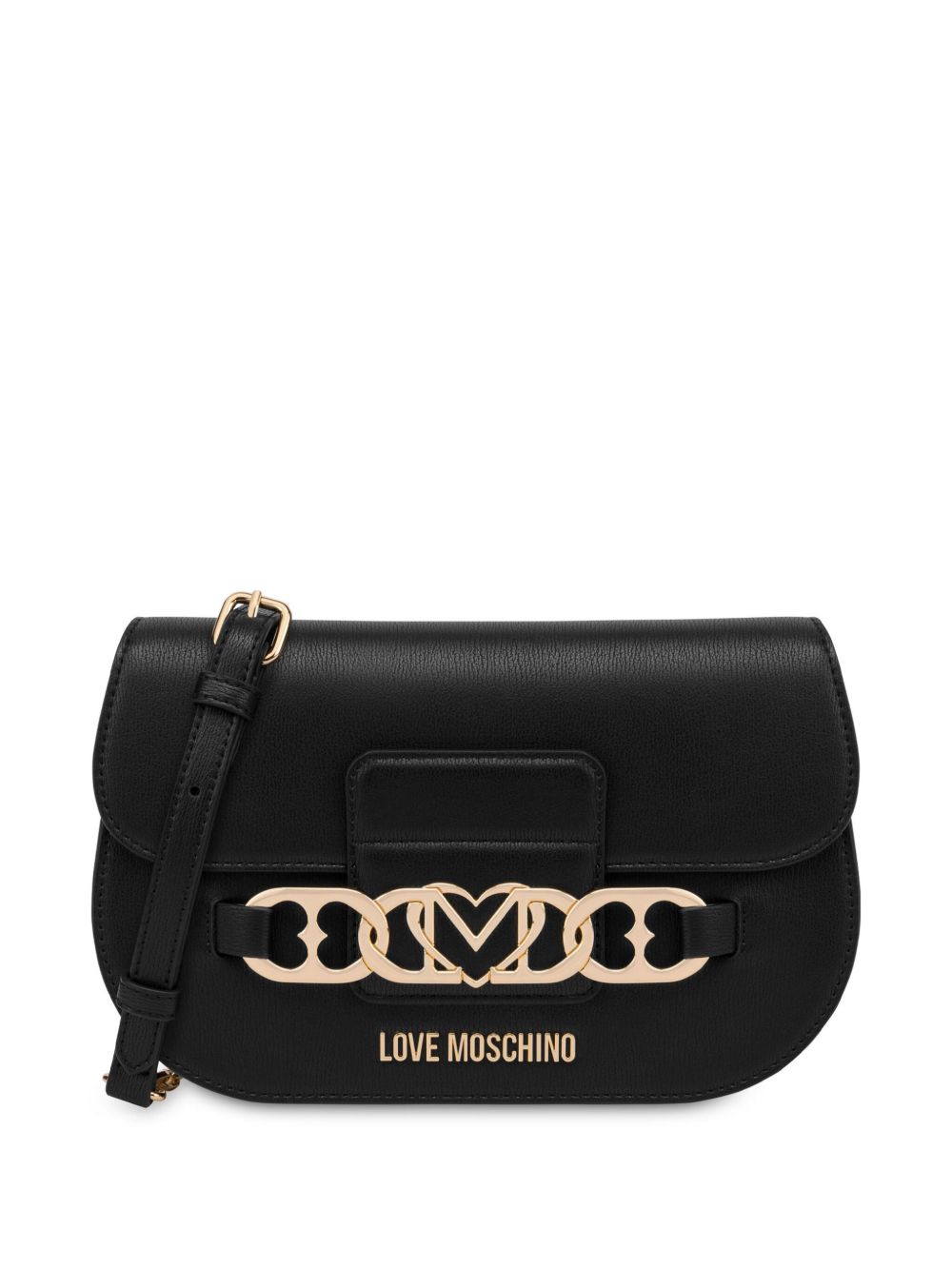 Love Moschino 心形搭链斜挎包 - 黑色