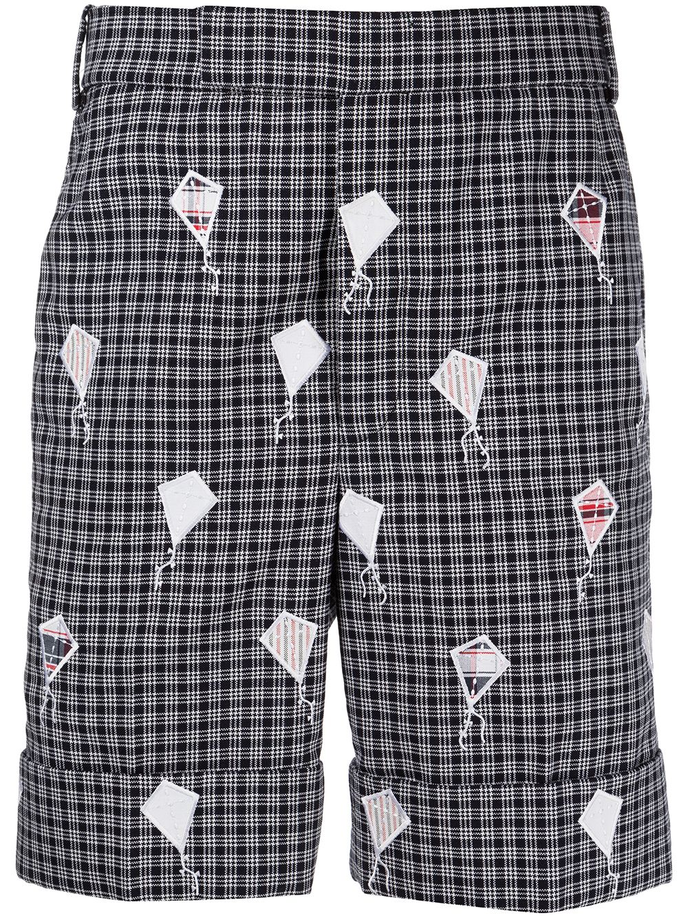 Thom Browne 拼接风筝刺绣短裤 - 蓝色