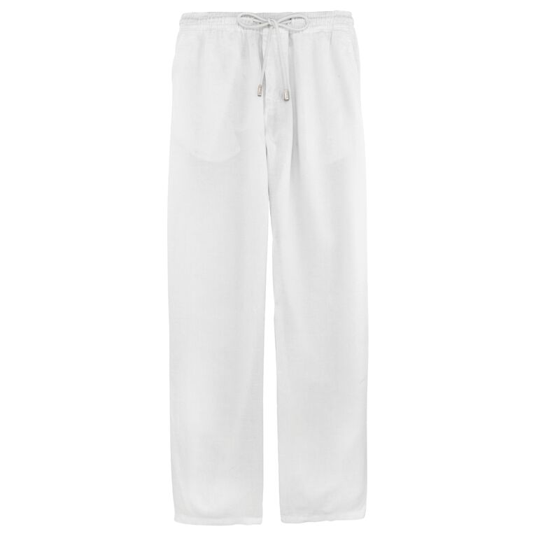 Vilebrequin Men Linen Pants Solid - Pacha - White - Size XL