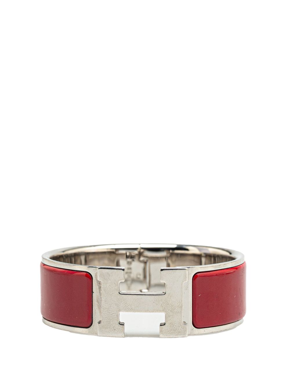 Hermès Pre-Owned 珐琅 Clic Clac H PM 宽版手链（2019年典藏款） - 银色