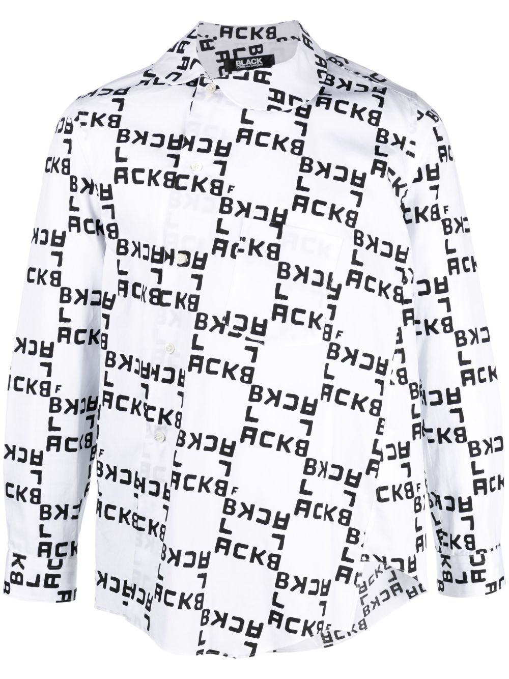 Black Comme Des Garçons logo印花棉衬衫 - 白色