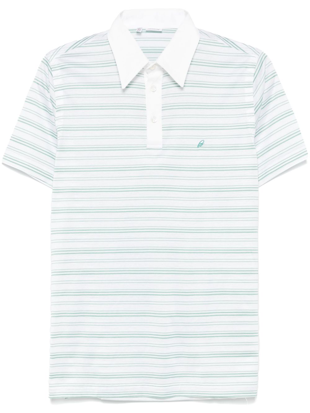 Brioni 条纹polo衫 - 白色
