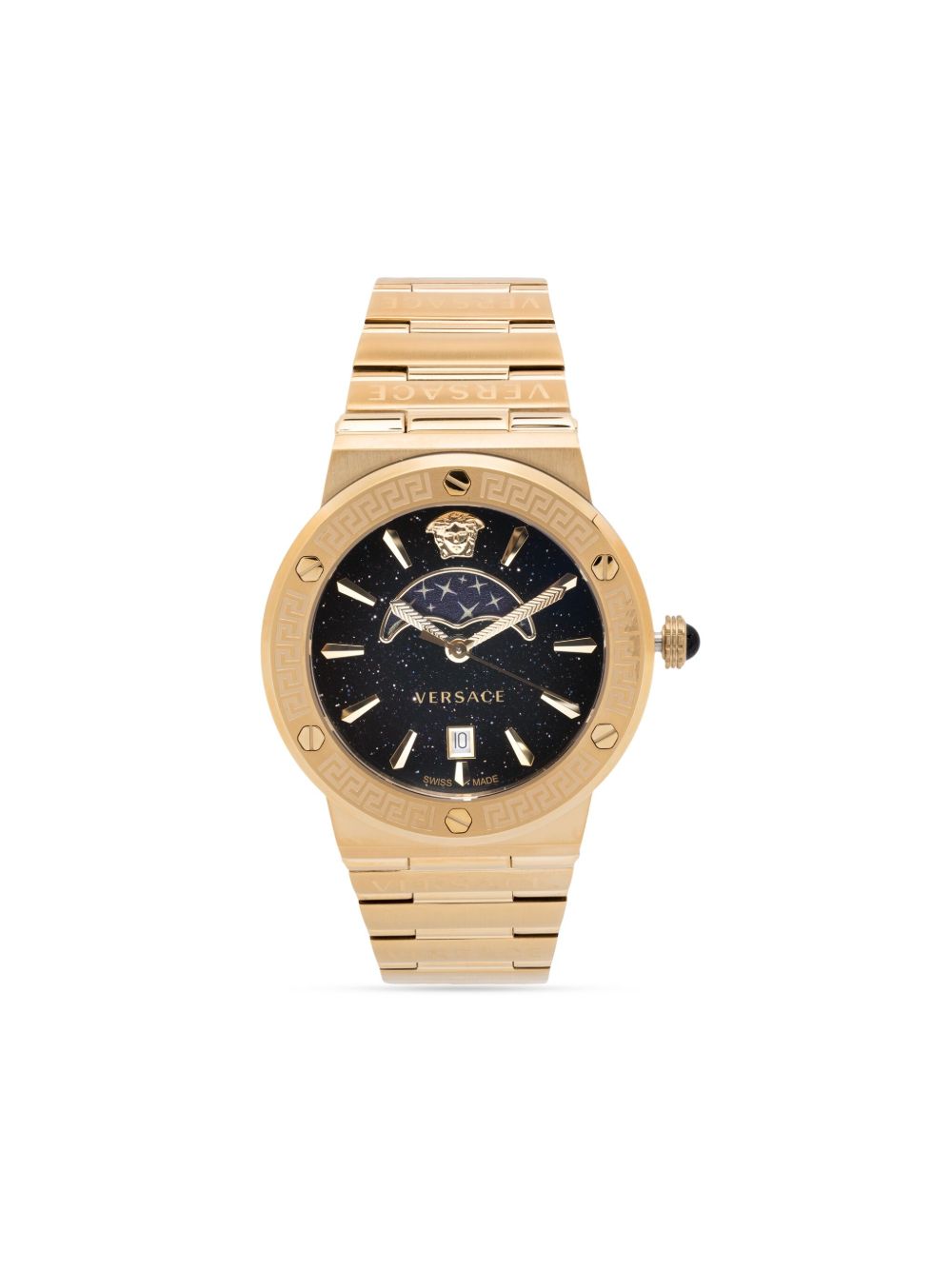 Versace Greca Logo Moonphase 38毫米腕表 - 黑色