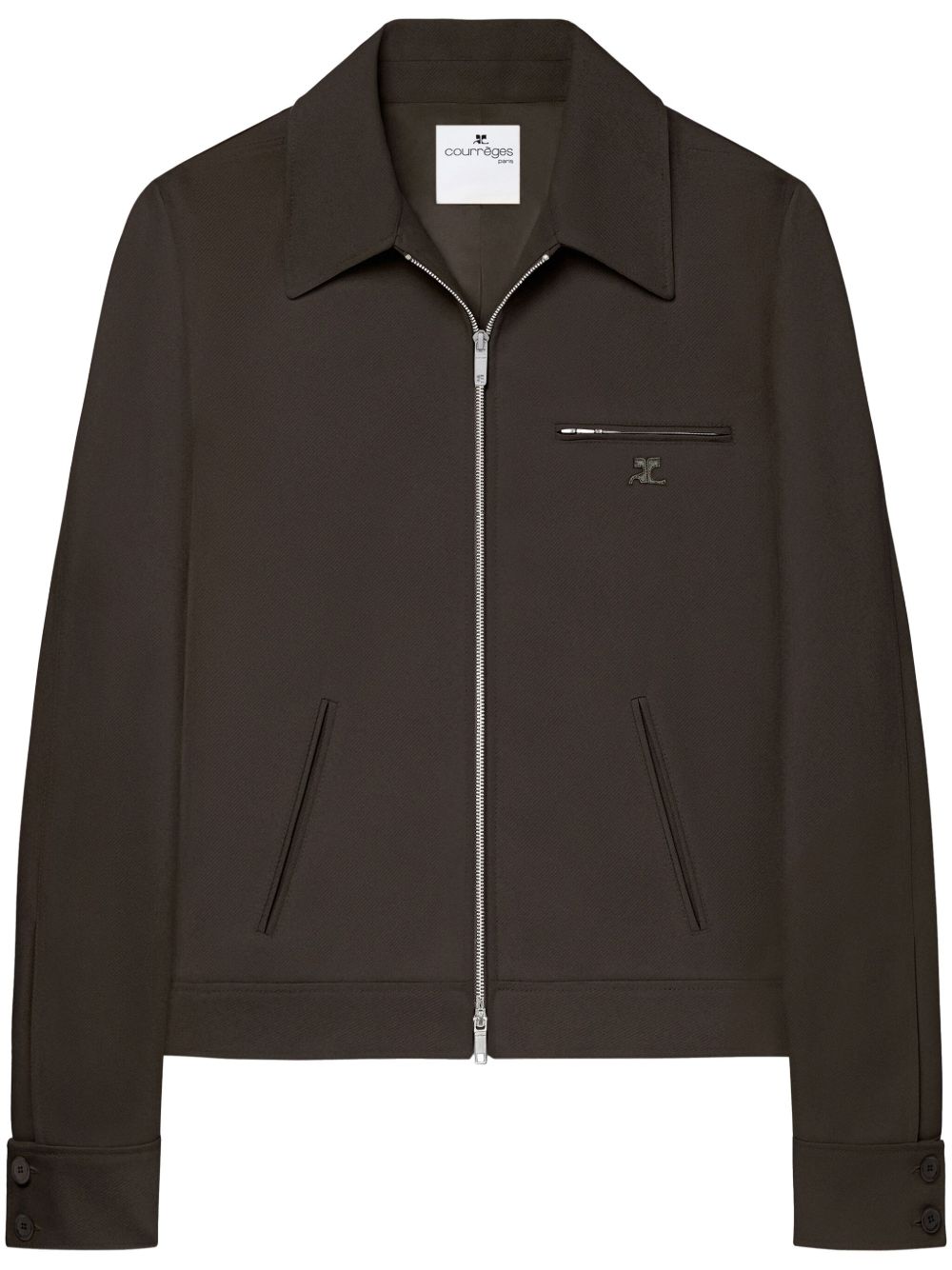 Courrèges Signature Retro logo刺绣夹克 - 褐色