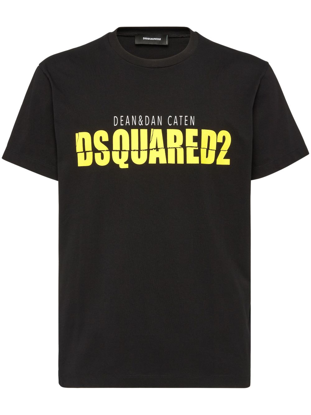 DSQUARED2 logo印花棉T恤 - 黑色
