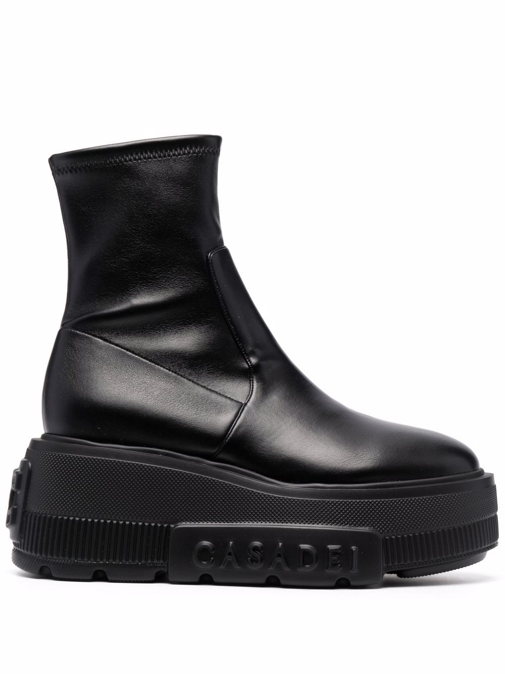 Casadei C-Chain 厚底短靴 - 黑色