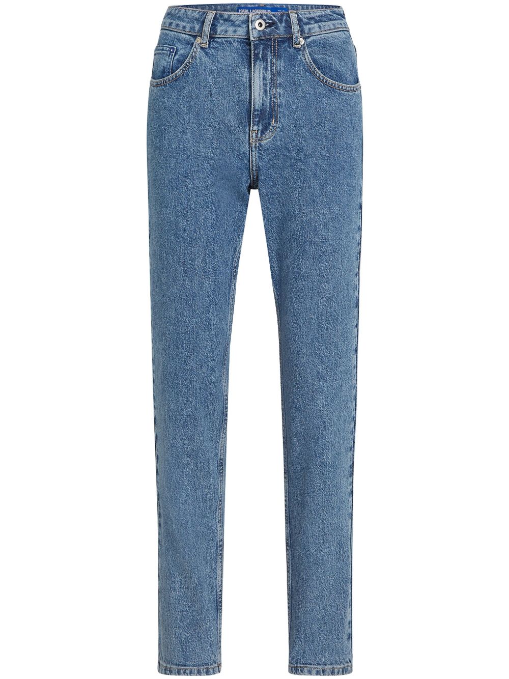 Karl Lagerfeld Jeans 高腰锥形牛仔裤 - 蓝色