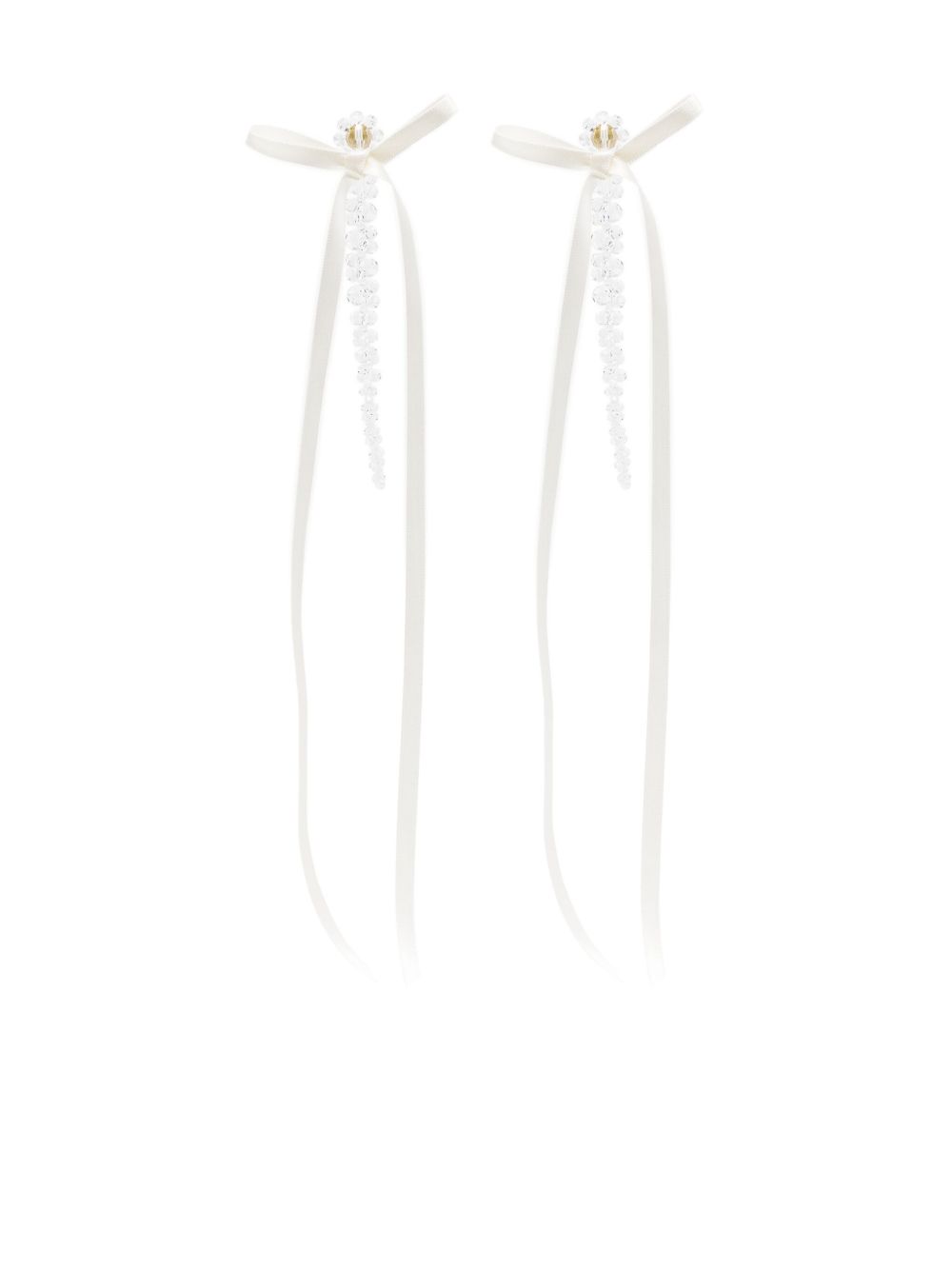 Simone Rocha 珠饰吊饰耳环 - 白色