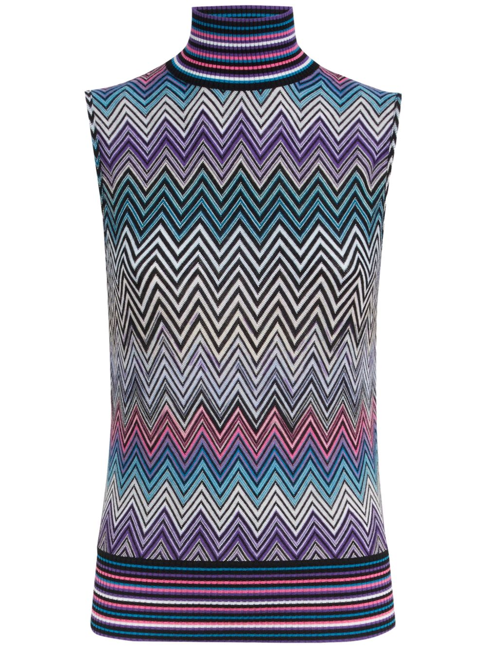 Missoni Z字形编织针织坦克背心 - 紫色
