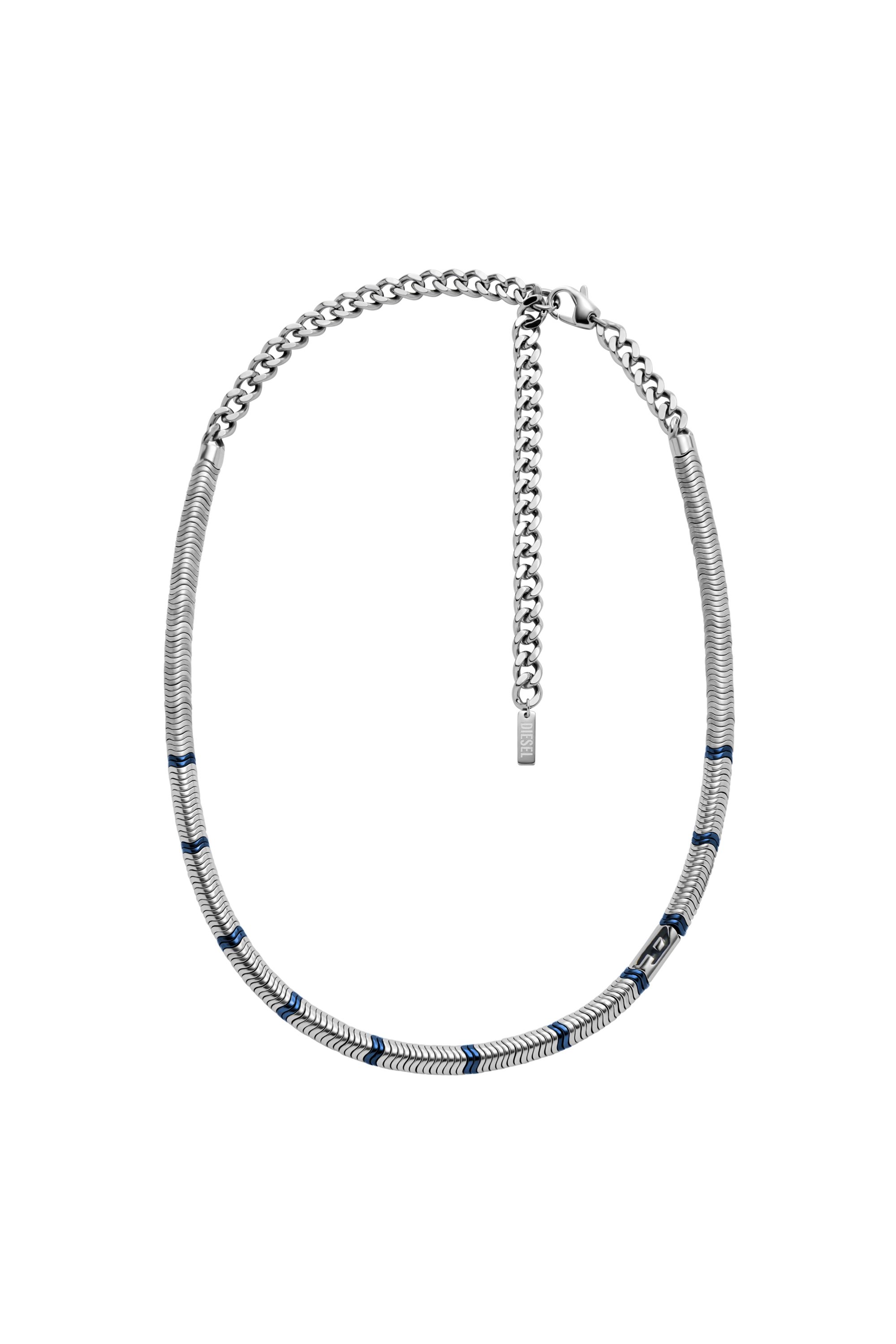 Diesel - Hematite Beaded Necklace - Necklaces - Unisex - Silver