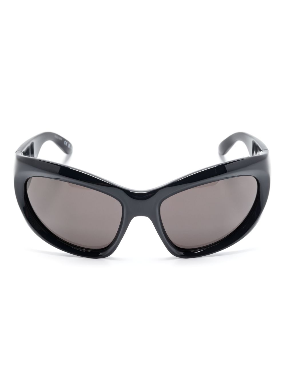 Balenciaga Eyewear Wrap D形镜框太阳眼镜 - 黑色