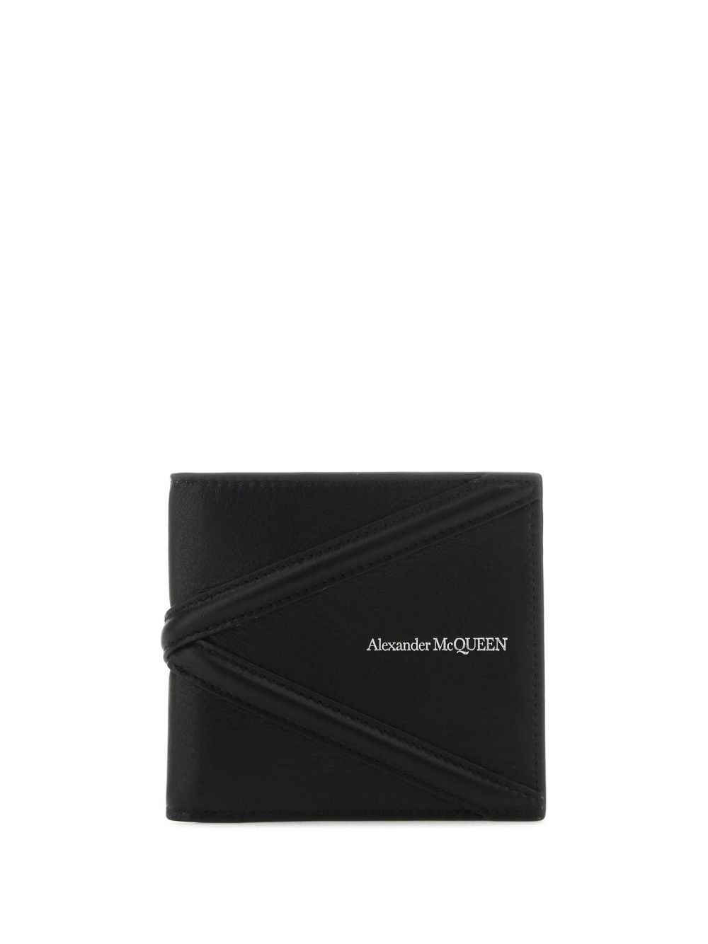 Alexander McQueen logo标牌皮质钱包 - 黑色